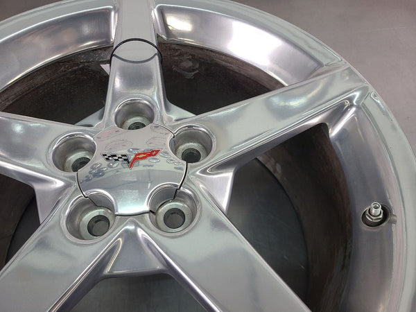 2005-07 C6 Corvette Aluminum 5 Spoke Wheel, Polished QG7, Rear 19x10 - OEM8