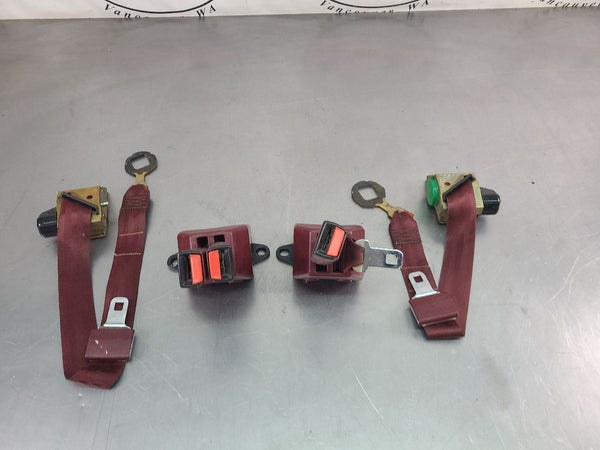 1988-94 GMC Chevy Truck Extended Cab Rear Seat Belt Set, Red - OEM0