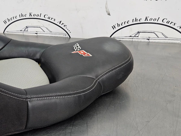 2005-06 C6 Corvette Upper Seat Back Cushion / Cover, Black / Gray, Right Side 10