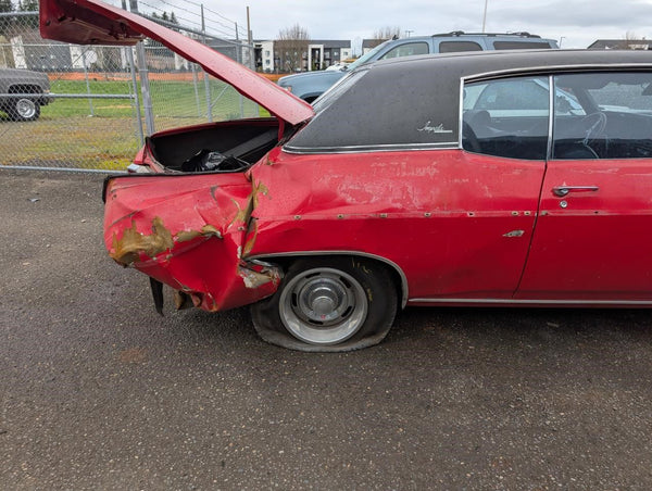 1969 Impala, Caprice, Back of Hood Moulding Trim Strip - OEM12