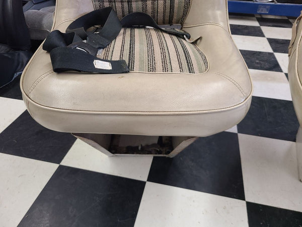 1971-77 Dodge Van, Ramcharger, Low Back Bucket Seat Pair w/ Bases, Nice! - OEM4