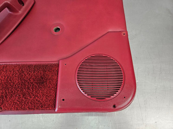 1989 Mustang Fox Body Door Trim Panel Pair, Manual, RH / LH, Red - OEM1
