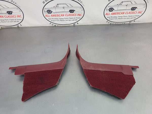 1988-94 GMC Chevy Truck Interior Kick Panel Pair, Carpeted, Red, LH/RH - OEM0