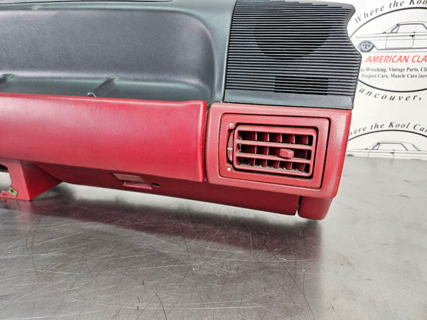 1987-89 Mustang Fox Body Front Dash Panel, Loaded w/ Trim, Glovebox, Black / Red6