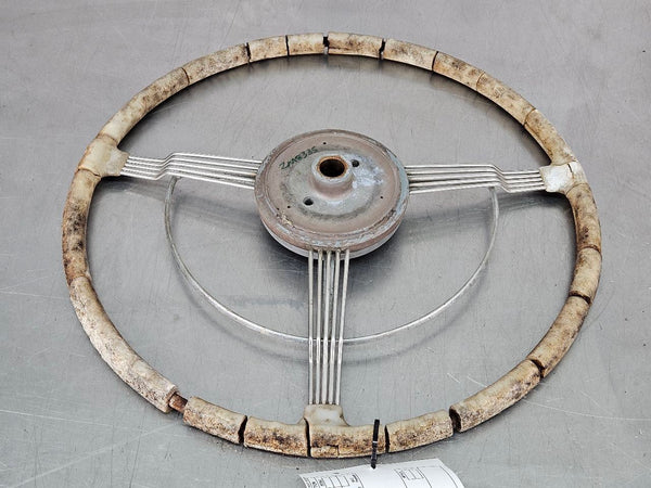 1939-40 Cadillac LaSalle 3 Spoke Banjo Steering Wheel w/ Horn Ring - OEM11