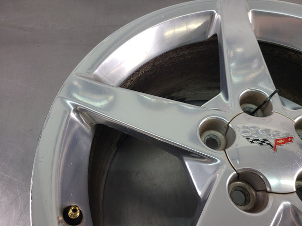 2005-07 C6 Corvette Aluminum 5 Spoke Wheel, Silver QG6, Rear 19x10 - OEM6