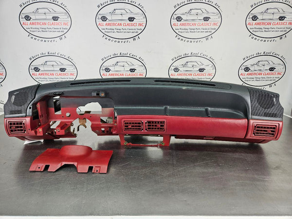 1987-89 Mustang Fox Body Front Dash Panel, Loaded w/ Trim, Glovebox, Black / Red0