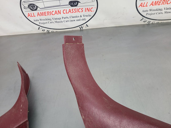 1988-94 GMC Chevy Truck Interior Kick Panel Pair, Carpeted, Red, LH/RH - OEM12