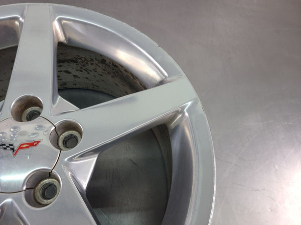 2005-07 C6 Corvette Factory 5 Spoke Wheel QG6, Silver, Front, 18x8.5 - OEM3