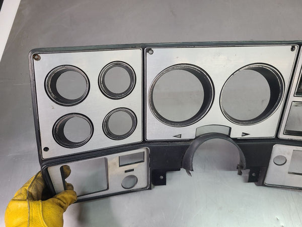 1973-80/91 Chevy Suburban Front Dash Instrument Cluster Bezel Trim, Silver - OEM16
