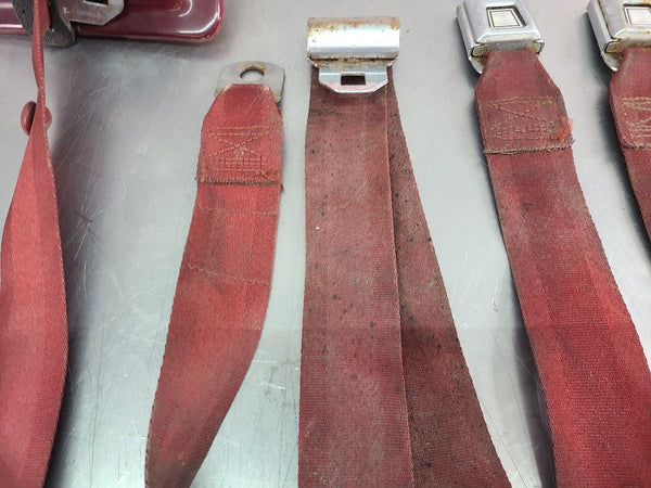 1978-79 Ford Bronco Front / Rear Seat Belt / Buckle Set, Red - OEM11
