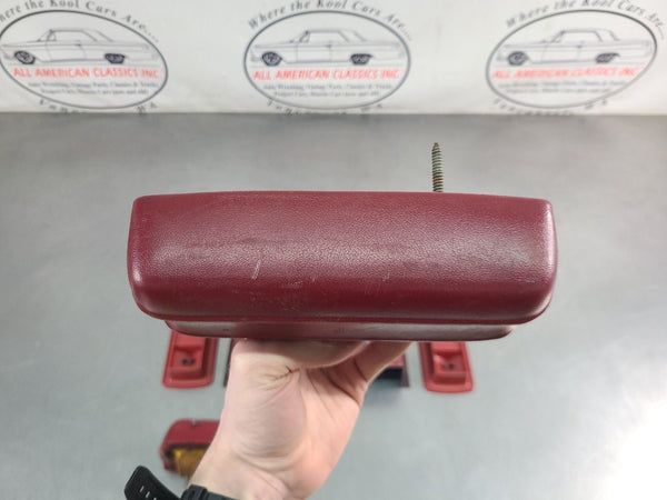1979 Ford Bronco Rear Armrest Pair w/ Mounting Brackets, Left / Right, Red - OEM7