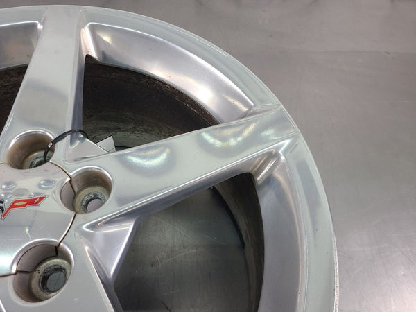 2005-07 C6 Corvette Aluminum 5 Spoke Wheel, Silver QG6, Rear 19x10 - OEM3