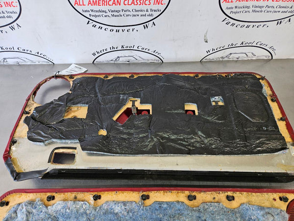 1989 Mustang Fox Body Door Trim Panel Pair, Manual, RH / LH, Red - OEM23