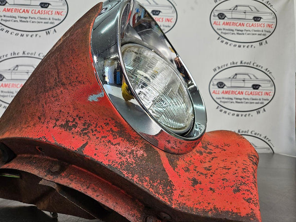 1956 Oldsmobile 88 Front Fender Headlamp Cut Out Section w/ Head Light Bezels11