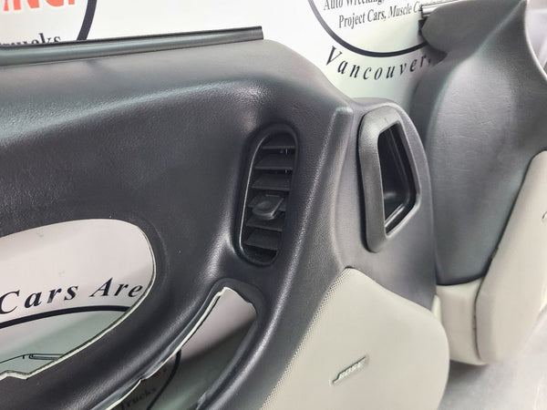 1997-04 C5 Corvette Front Door Trim Panel Pair, Right, Left, Black / Gray, RH,LH5