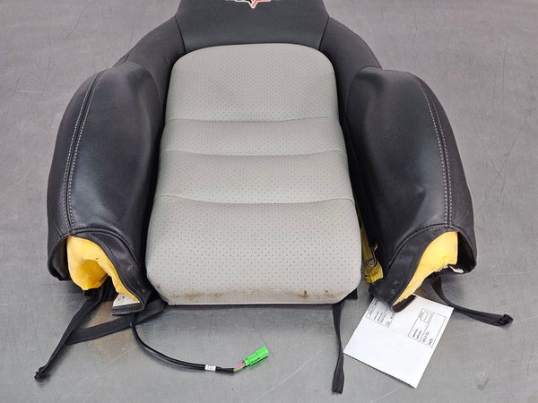 2005-06 C6 Corvette Upper Seat Back Cushion / Cover, Black / Gray, Right Side 6