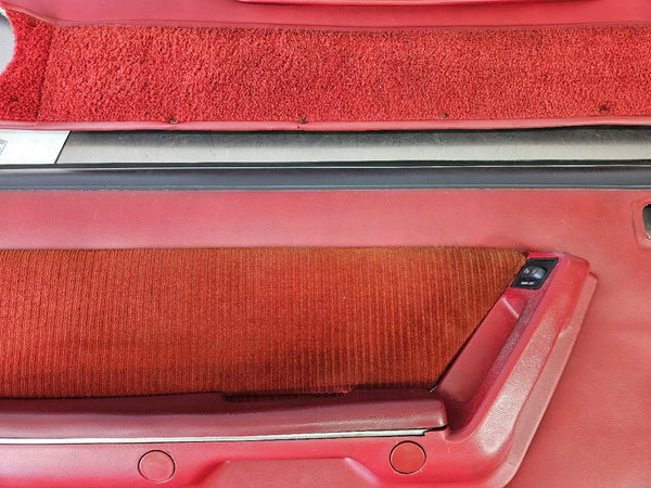 1989 Mustang Fox Body Door Trim Panel Pair, Manual, RH / LH, Red - OEM3