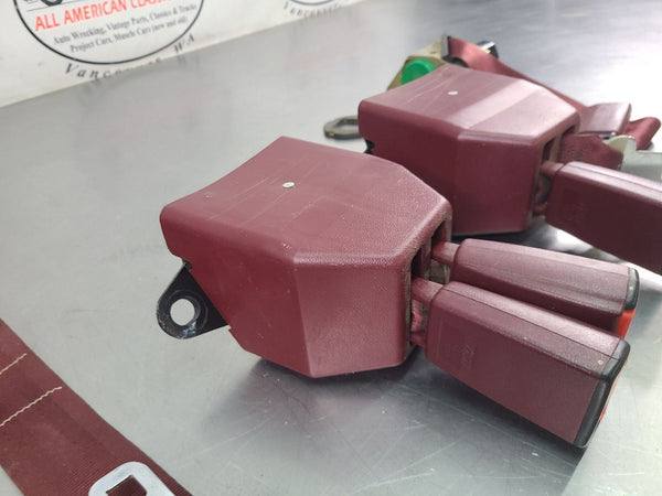 1988-94 GMC Chevy Truck Extended Cab Rear Seat Belt Set, Red - OEM9