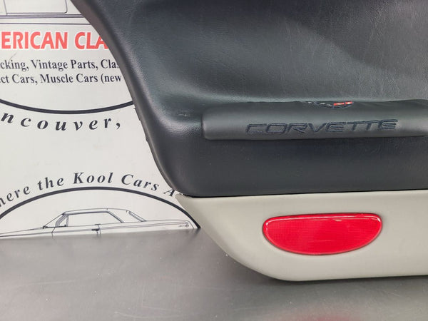 1997-04 C5 Corvette Door Trim Panel Assemby, Left Driver Side, Black / Gray 13