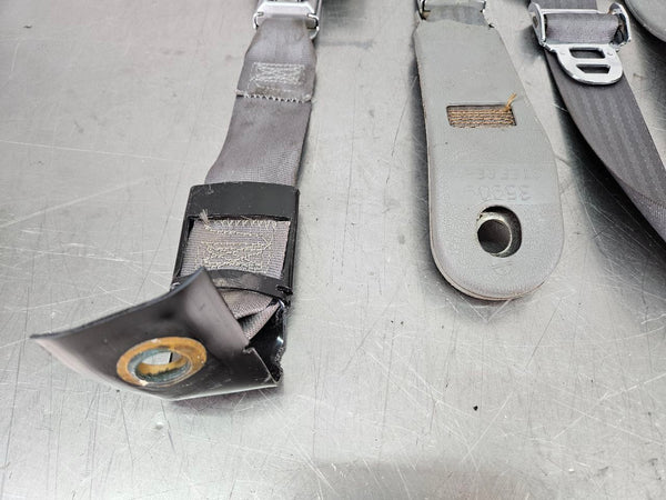 1987-93 Mustang Fox Body Coupe Hatchback Full Seat Belt / Buckle Set, Gray - OEM17