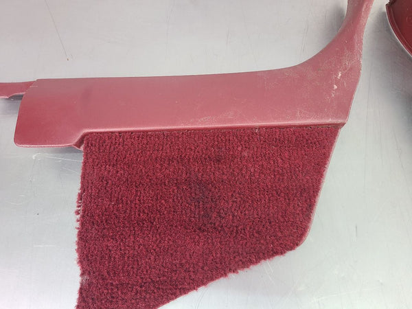 1988-94 GMC Chevy Truck Interior Kick Panel Pair, Carpeted, Red, LH/RH - OEM3