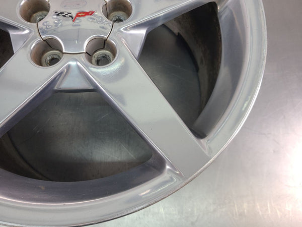 2005-07 C6 Corvette Aluminum 5 Spoke Wheel, Silver QG6, Rear 19x10 - OEM4