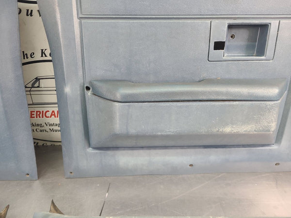 1981-91 Chevy GMC Suburban Power Door Trim Panel Full Set, Blue - OEM9
