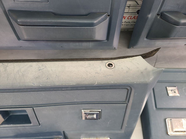 1981-91 Chevy GMC Suburban Power Door Trim Panel Full Set, Blue - OEM15