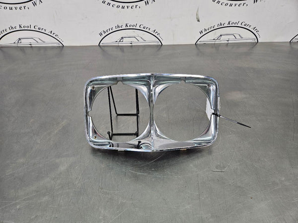 1970 Impala Chrome Headlight Head Lamp Bezel Trim Surround Left Driver Side, OEM0