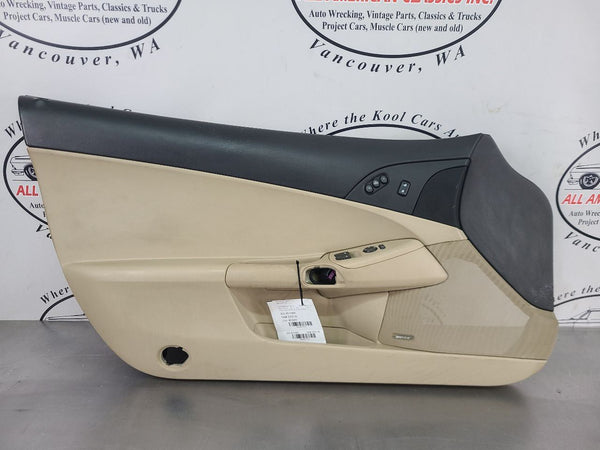 2007-11 C6 Corvette Left Driver Side Tan / Black Door Trim Panel, LH - OEM0