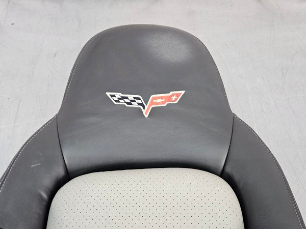 2005-06 C6 Corvette Upper Seat Back Cushion / Cover, Black / Gray, Right Side 2