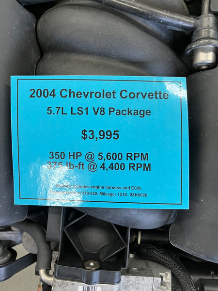 2004 Chevrolet Corvette 5.7L LS1 V8 Package, Stock #ZK8020