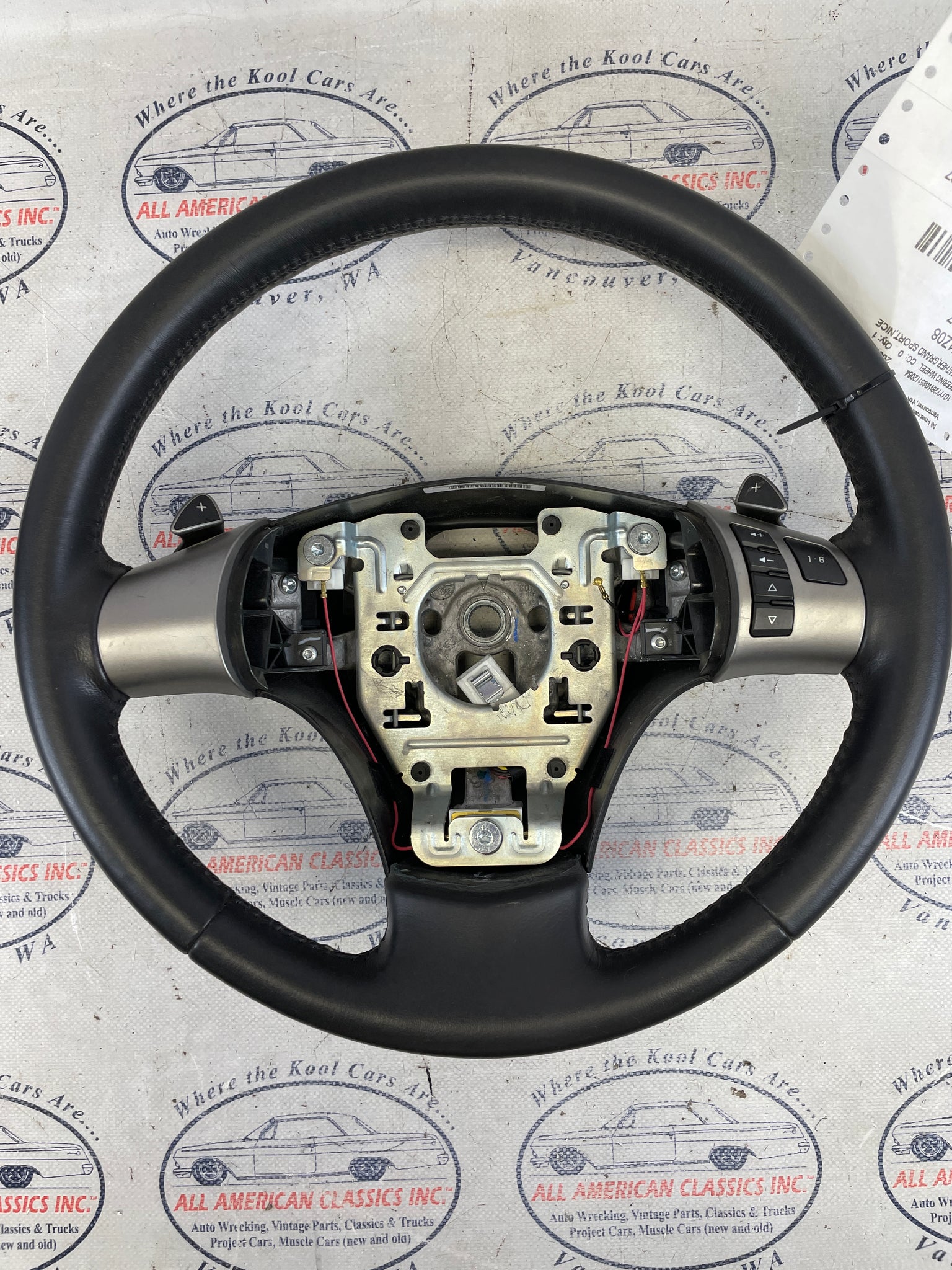 2008 C6 Corvette Grand Sport Steering Wheel Assembly - Black, Leather - OEM