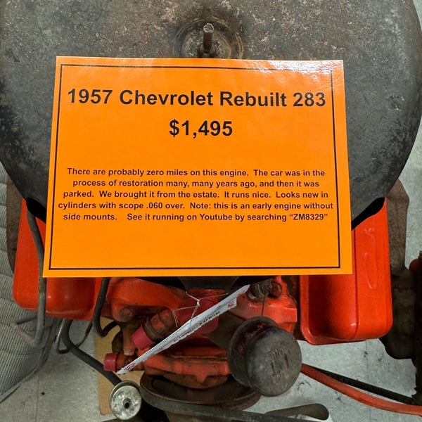 1957 Chevrolet Rebuilt 283 Engine, Stock #ZM8329
