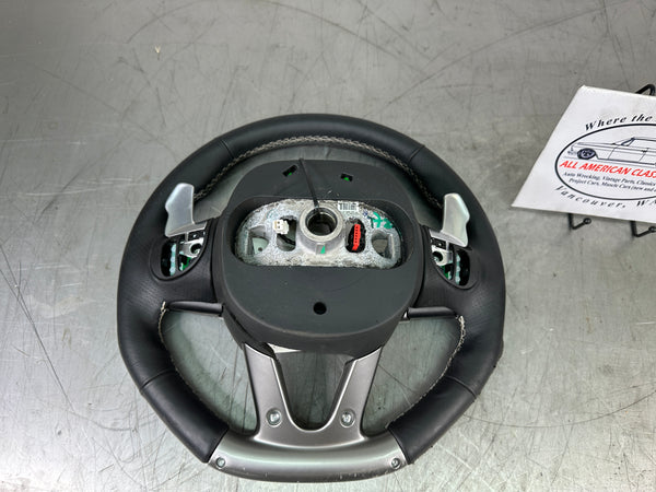 2016 Dodge Charger Hellcat Steering Wheel w/ Shifter Paddles - White Stitching - OEM