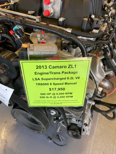 2013 Camaro ZL1 Engine / Trans Package LSA Supercharged 6.2L V8, Stock #ZK8133