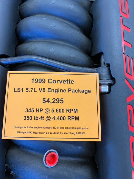 1999 Corvette LS1 5.7L V8 Engine Package, Stock #ZJ7938