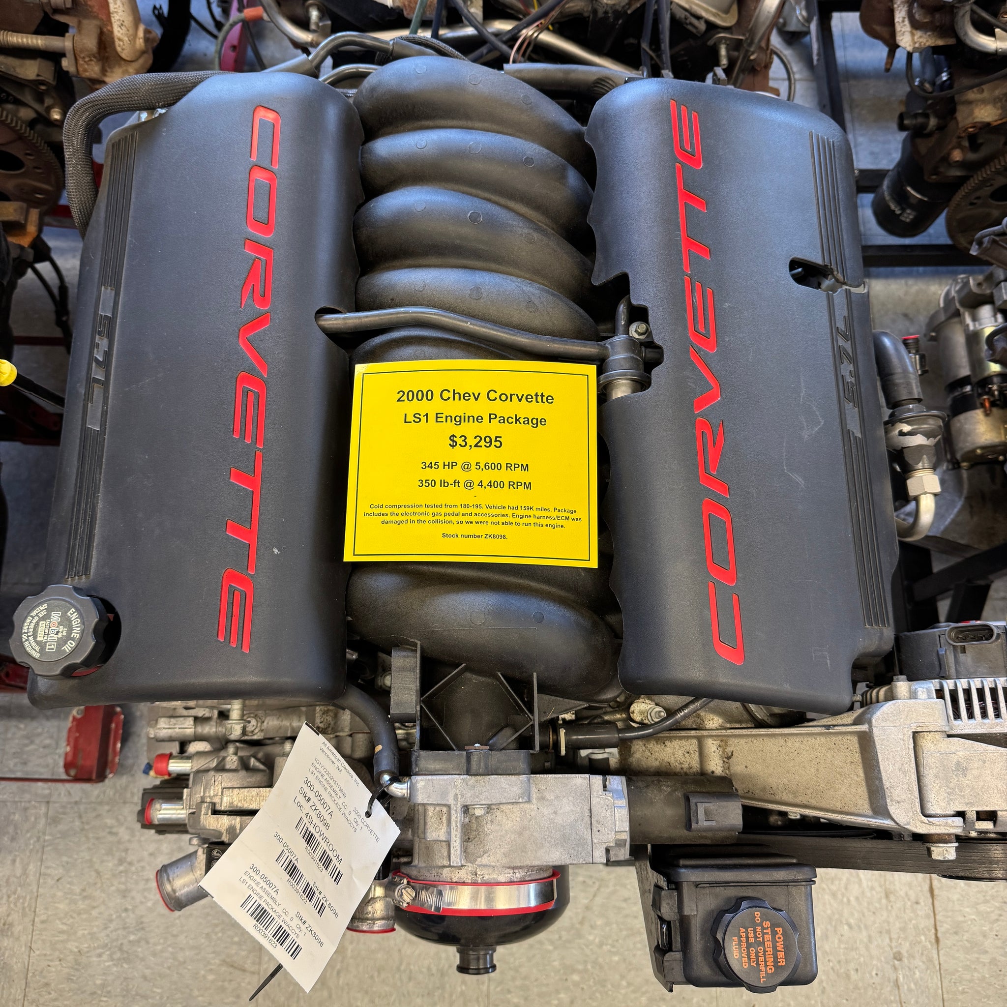 2000 Chevrolet Corvette LS1 Engine Package, Stock #ZK8098