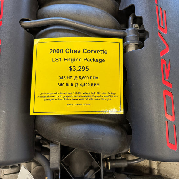2000 Chevrolet Corvette LS1 Engine Package, Stock #ZK8098