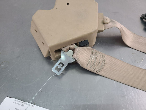 1994-96 C4 Corvette Left Driver Side Seat Belt Retractor Assembly, Camel / Tan 1