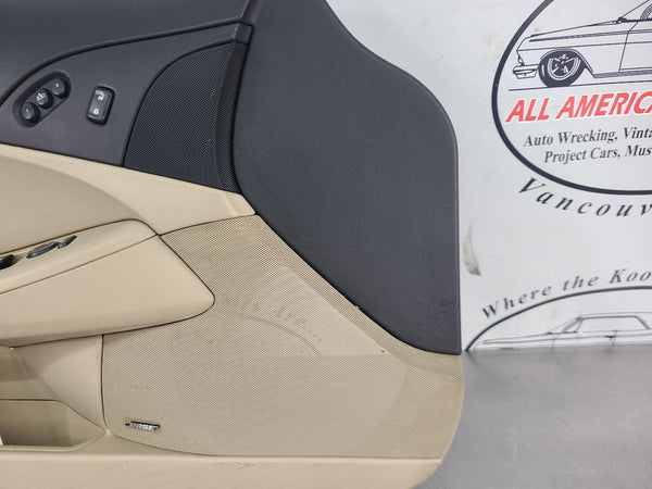 2007-11 C6 Corvette Left Driver Side Tan / Black Door Trim Panel, LH - OEM5