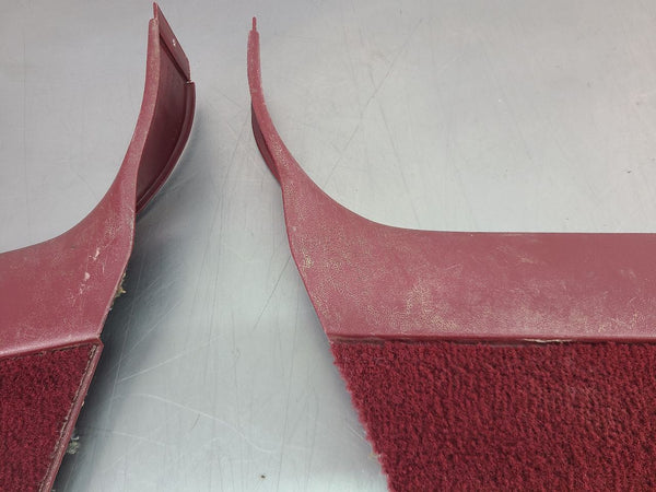 1988-94 GMC Chevy Truck Interior Kick Panel Pair, Carpeted, Red, LH/RH - OEM6