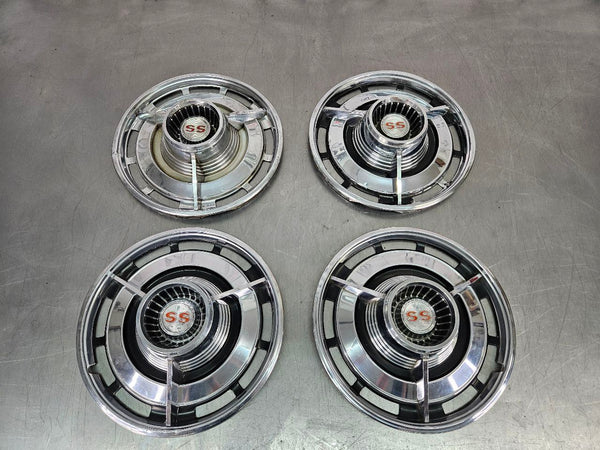 1963 Impala SS 14" Spinner Wheel Hubcap Set of 4, Decent, Nova SS - OEM1