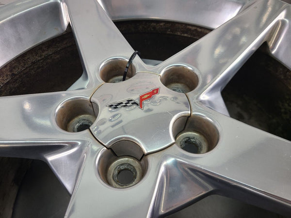 2005-07 C6 Corvette Aluminum 5 Spoke Wheel, Silver QG6, Rear 19x10 - OEM14