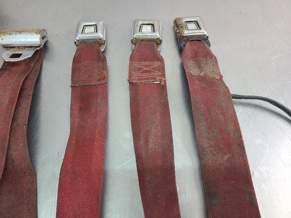 1978-79 Ford Bronco Front / Rear Seat Belt / Buckle Set, Red - OEM14