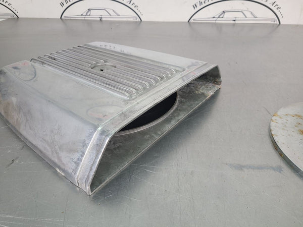 Vintage Cal Custom Aluminum Finned Shaker Hood Scoop Air Cleaner, Ratrod, Hotrod11