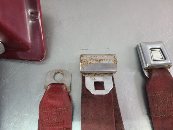 1978-79 Ford Bronco Front / Rear Seat Belt / Buckle Set, Red - OEM10