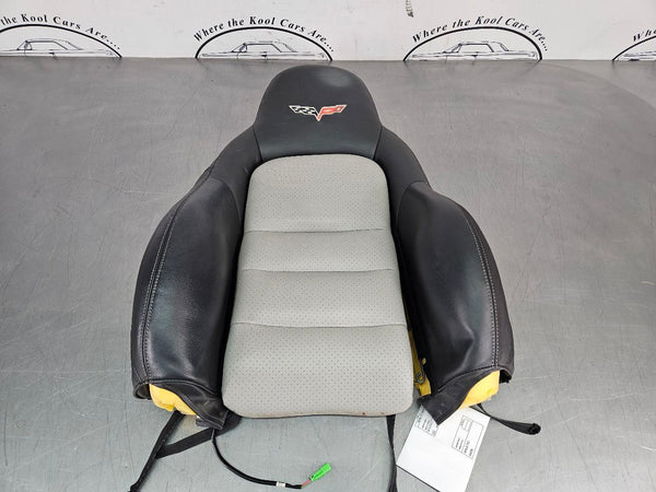 2005-06 C6 Corvette Upper Seat Back Cushion / Cover, Black / Gray, Right Side 0