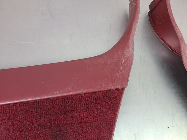 1988-94 GMC Chevy Truck Interior Kick Panel Pair, Carpeted, Red, LH/RH - OEM2